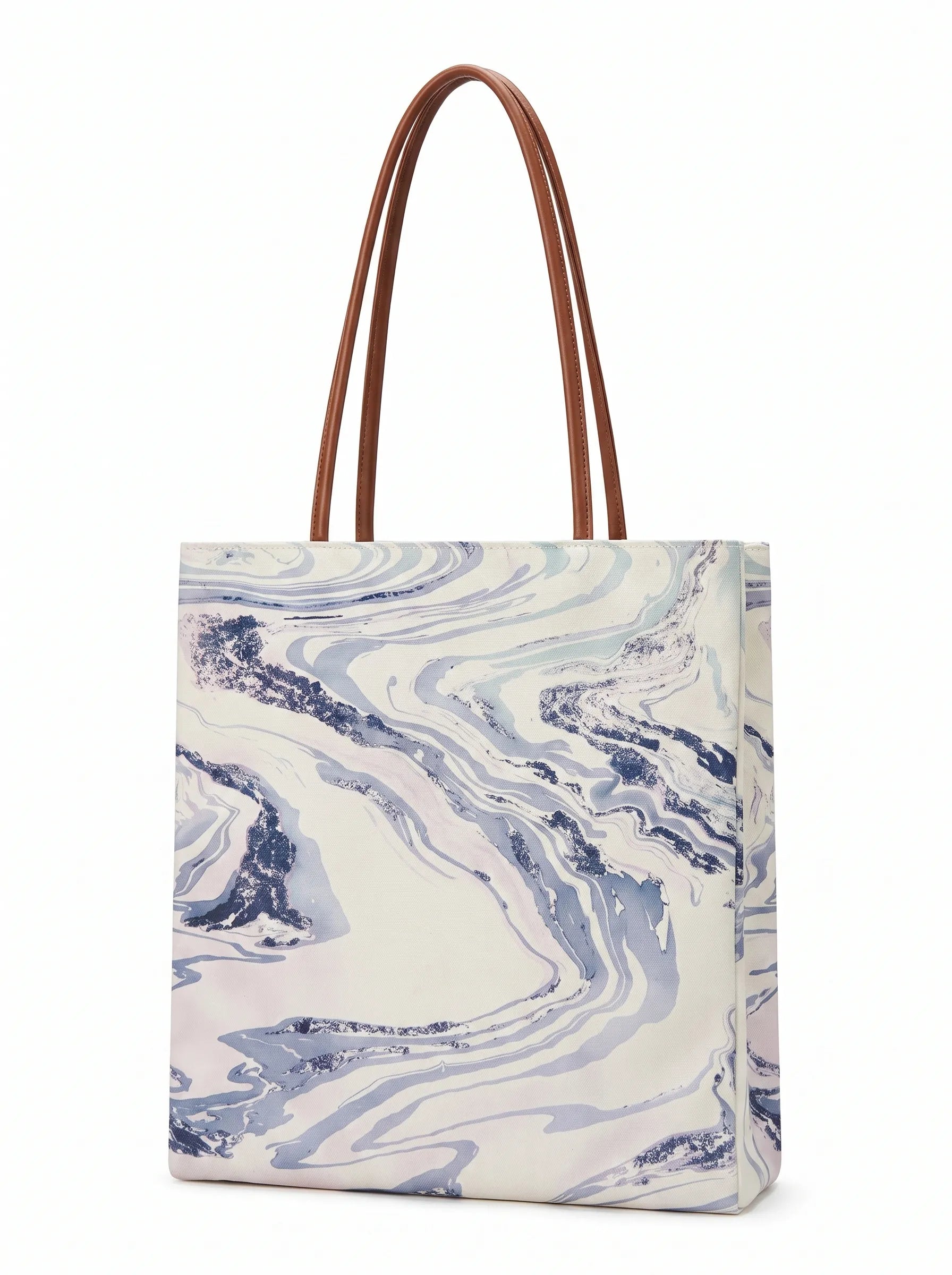 Traditional Chinese Lacquer Art Tote Bag — Moonstone Marble