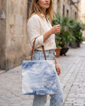 Traditional Chinese Lacquer Art Tote Bag — Indigo Sea