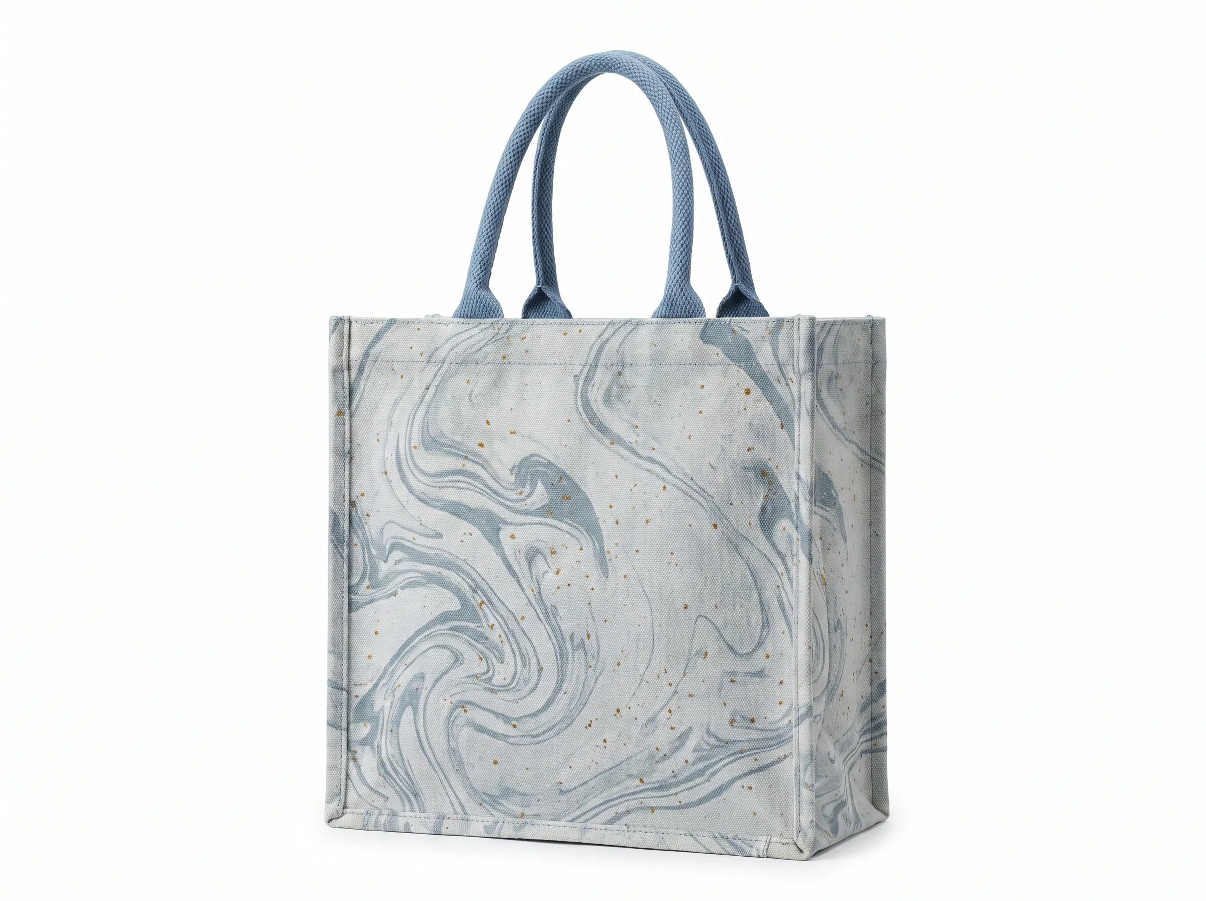 Traditional Chinese Lacquer Art Tote Bag — Glacial Swirl
