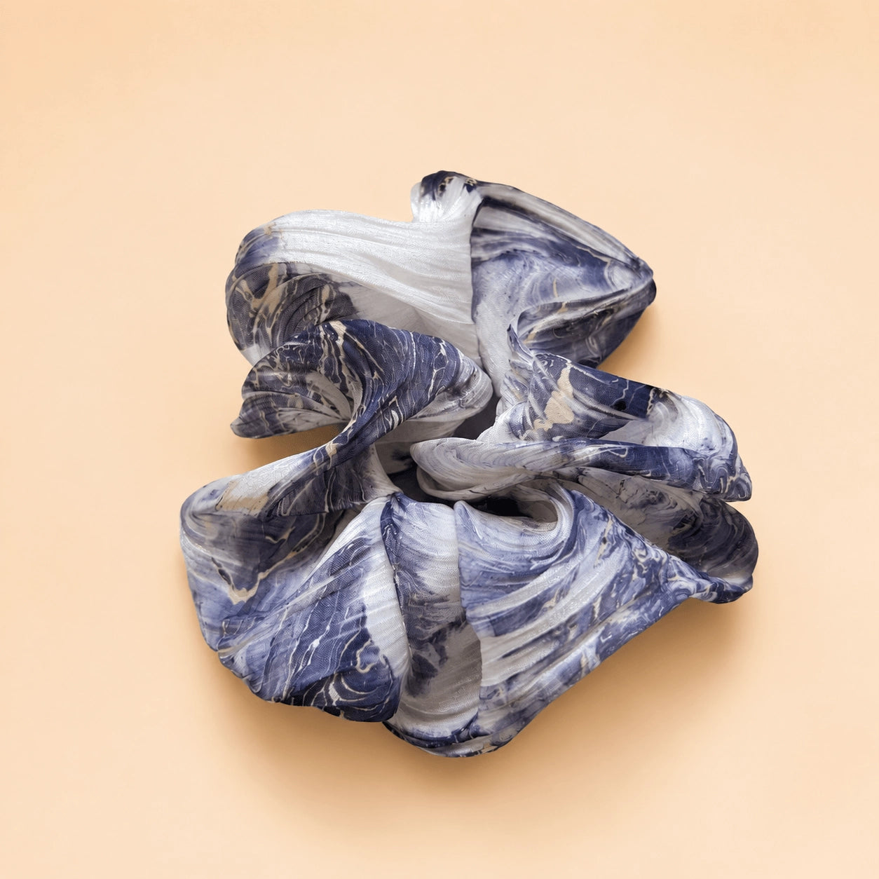 Marble Lacquer Art Silk Scrunchie