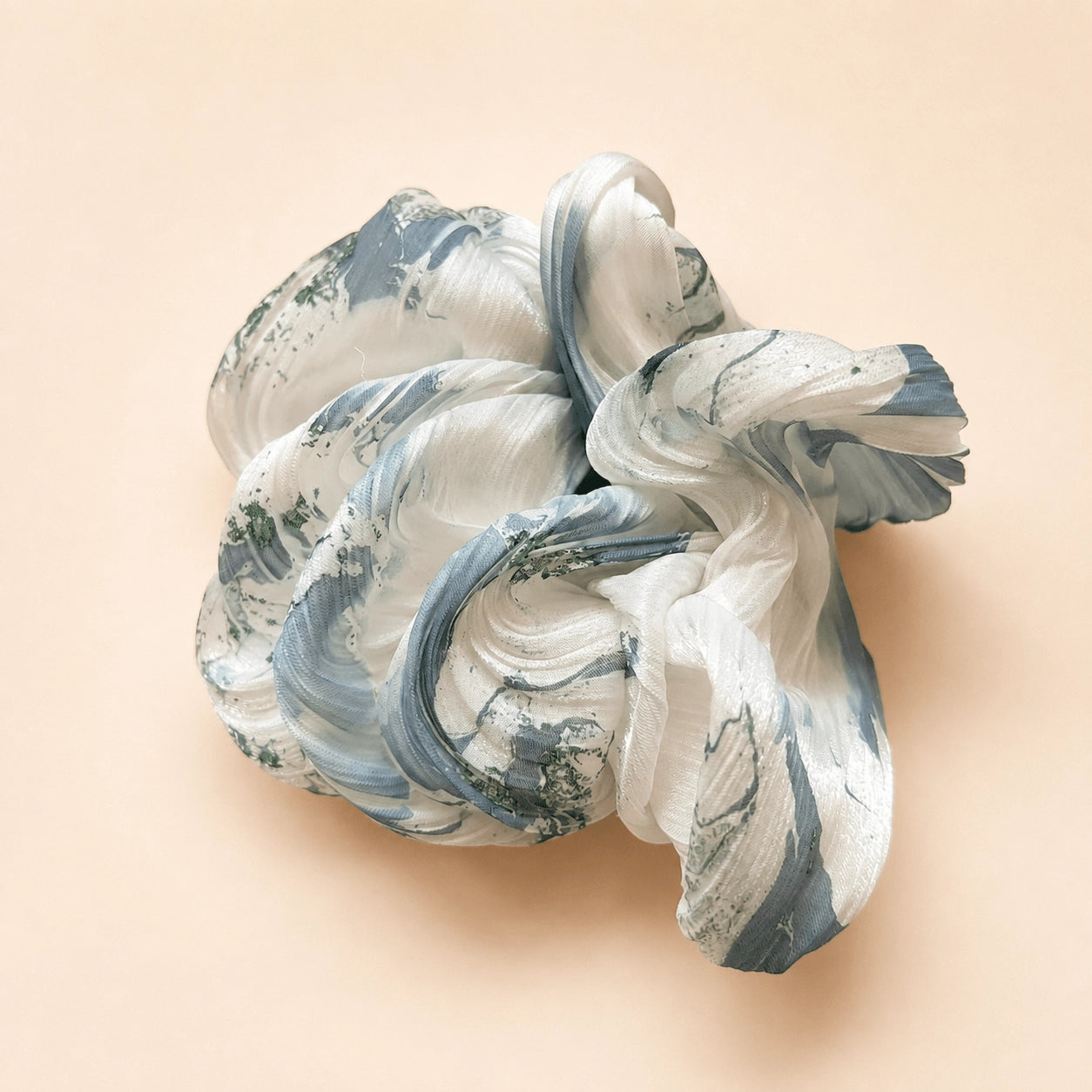 Marble Lacquer Art Silk Scrunchie