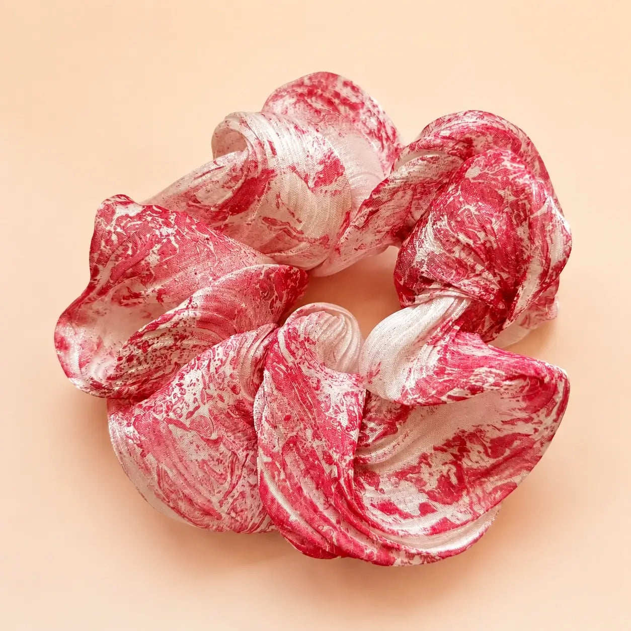 Marble Lacquer Art Silk Scrunchie