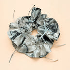 Marble lacquer silk scrunchie - Ocean Marble