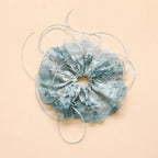 Marble lacquer silk scrunchie - Teal Lace