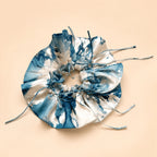 Marble lacquer silk scrunchie - Pearl Jade