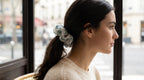 Traditional Chinese Lacquer Art Organza Scrunchie — Ink Wash