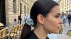 Traditional Chinese Lacquer Art Organza Scrunchie — Celadon Stone