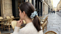 Traditional Chinese Lacquer Art Organza Scrunchie — Celadon Stone