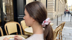 Traditional Chinese Lacquer Art Organza Scrunchie — Rose Petal