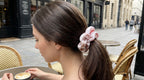 Traditional Chinese Lacquer Art Organza Scrunchie — Rose Petal