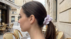 Traditional Chinese Lacquer Art Silk Scrunchie — Pearl & Rose Gold