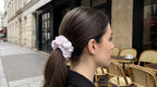 Traditional Chinese Lacquer Art Silk Scrunchie — Pearl & Rose Gold
