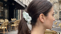Traditional Chinese Lacquer Art Silk Scrunchie — Sea Glass