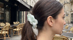 Traditional Chinese Lacquer Art Silk Scrunchie — Sea Glass