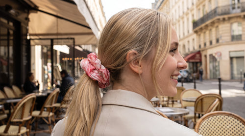 Marble Lacquer Art Silk Scrunchie