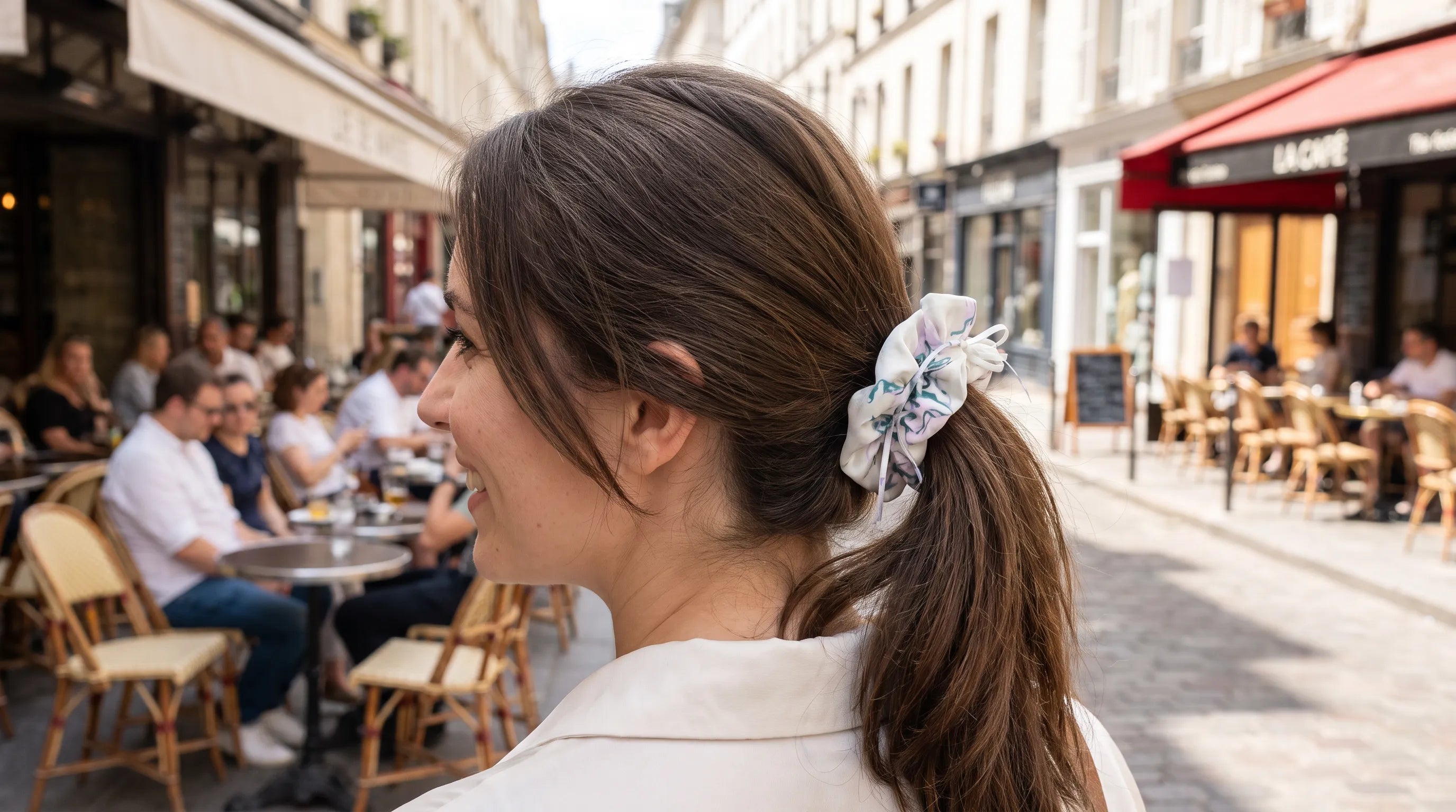 Traditional Chinese Lacquer Art Pearl Scrunchie — Ribbon & Mist