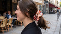 Traditional Chinese Lacquer Art Pearl Scrunchie — Coral Flame