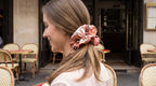 Traditional Chinese Lacquer Art Pearl Scrunchie — Coral Flame