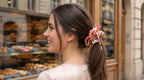 Traditional Chinese Lacquer Art Pearl Scrunchie — Coral Flame
