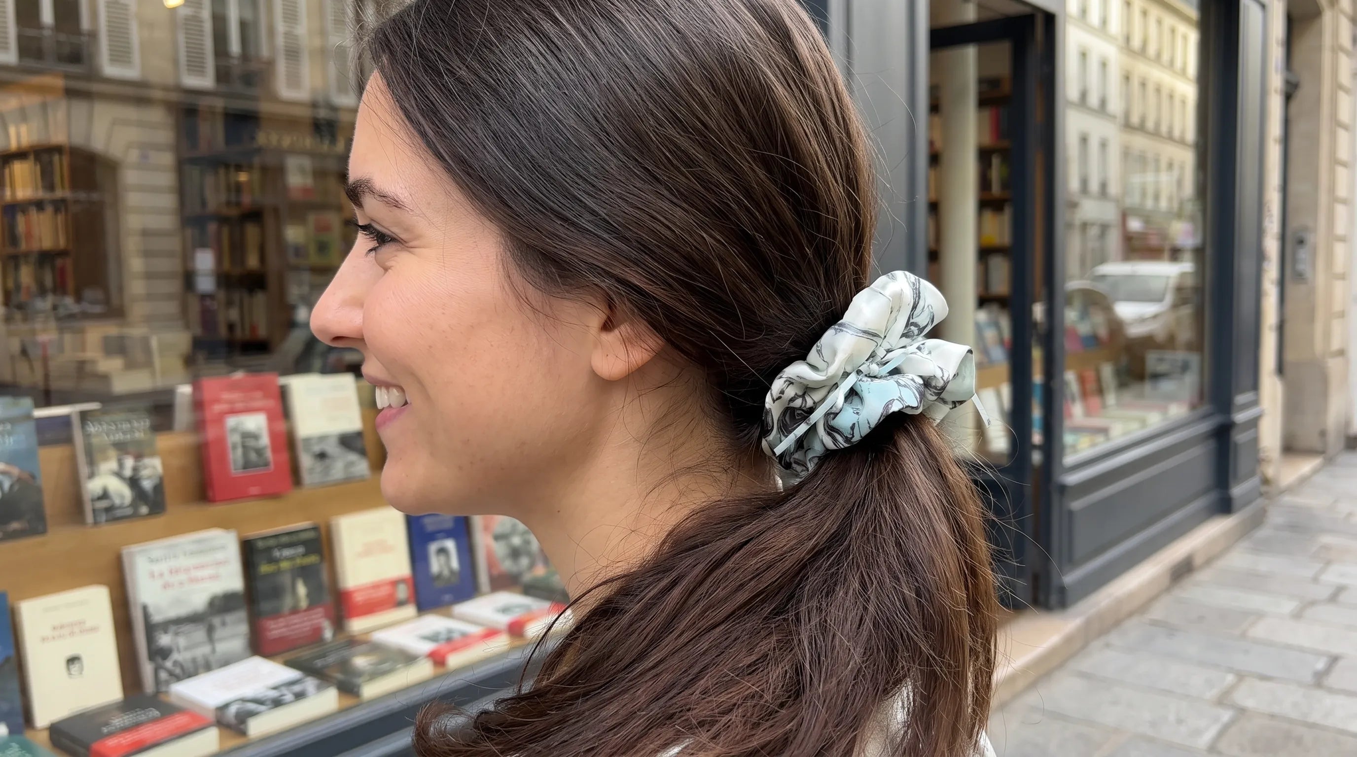 Traditional Chinese Lacquer Art Pearl Scrunchie — Ink & Snow