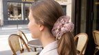 Traditional Chinese Lacquer Art Pearl Scrunchie — Peach Blossom