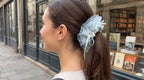 Traditional Chinese Lacquer Art Crystal Scrunchie — Glacier Blue