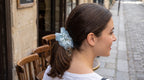 Traditional Chinese Lacquer Art Crystal Scrunchie — Glacier Blue