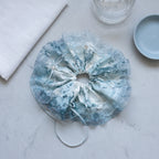 Traditional Chinese Lacquer Art Crystal Scrunchie — Glacier Blue