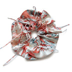 Traditional Chinese Lacquer Art Pearl Scrunchie — Rose & Silver Frost
