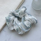 Traditional Chinese Lacquer Art Organza Scrunchie — Ink Wash