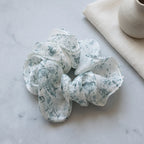 Traditional Chinese Lacquer Art Organza Scrunchie — Celadon Stone