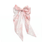 Traditional Chinese Lacquer Art Silk Bow Hair Ribbon — Cherry Blossom