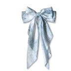 Traditional Chinese Lacquer Art Silk Bow Hair Ribbon — Smoke & Cloud