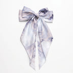 Traditional Chinese Lacquer Art Silk Bow Hair Ribbon — Dusk & Mauve
